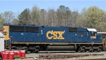 CSX 2486 sits in a siding with Buckingham Branch locos